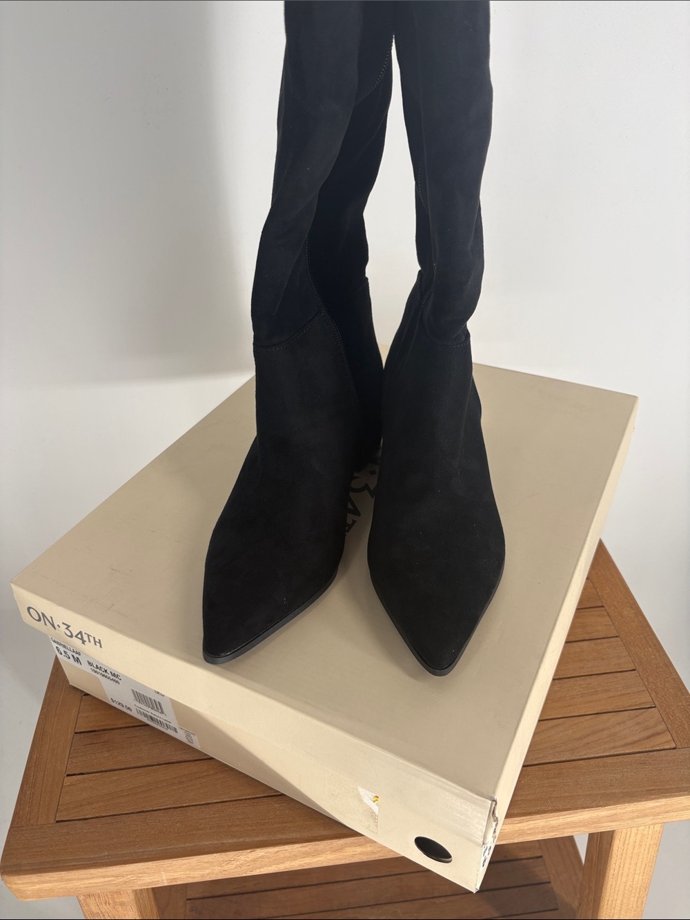 New On 34th GABRIELLAAF Women’s Black Suede Knee-High Boots SIZE 6.5M - Picture 6 of 7